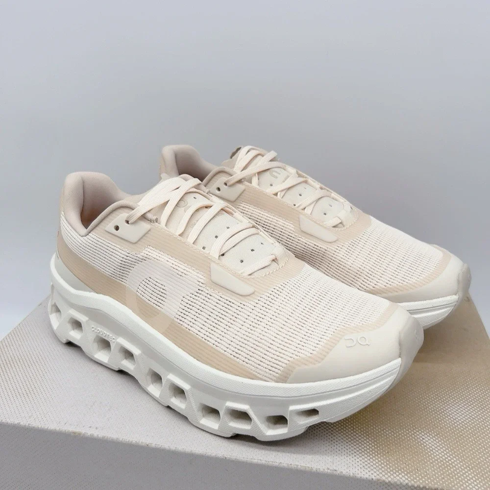 On Running Cloudmonster Women's Shoes Sneakers Void Dew Ivory Beige US 8.5